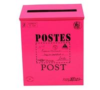 KiBcsLic Cassetta Postale Da Esterno Delle Lettere Contenitore Postale E Portariviste Da Muro con Design Retrò E Coperchio Sporgente Adatta per Abitazioni, Rose Red