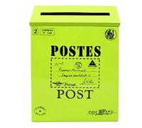 KiBcsLic Cassetta Postale Da Esterno Delle Lettere Contenitore Postale E Portariviste Da Muro con Design Retrò E Coperchio Sporgente Adatta per Abitazioni, Verde