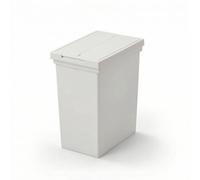 KiBcsLic Cestino con Coperchio a Pressione Pattumiera Rettangolare Bidone Spazzatura Contenitore Rifiuti Compatto a Corpo Stretto Design Moderno con Supporto, Bianco, 12L