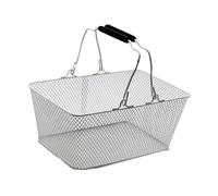 KiBcsLic Cesto in Filo Portatile per Lo Shopping in Ambienti di Vendita Al Dettaglio E Casa, Bianco