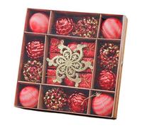 KiBcsLic Christmas Balls Set di Ornamenti Natalizi Pendenti Decorativi per Albero Palline Infrangibili in Pp Charm Pendenti Semplice Da Appendere Adatto per Co, Rosso