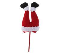 KiBcsLic Christmas Decorazione Gamba Ornamento Albero di Natale Imbottito in Tessuto con Bastone Integrato per Appendere Su Porta Finestra Salotto Ufficio, Rosso Bianco