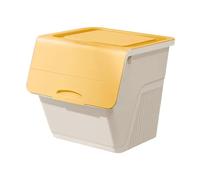 KiBcsLic Contenitore per Giocattoli Baule di Stoccaggio Cassapanca per Bambini Armadio Organizzatore con Capacità Da 56L E Montaggio Facile Adatto per Giocatto, Giallo, Taglia unica bambino