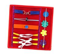 KiBcsLic Coperta Sensoriale Gioco Educativo Portatile Tavola di Stoffa Pannello per Abilità di Base per Allenare La Destrezza Manuale Adatta per, Rosso, Taglia unica bambino