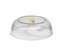 KiBcsLic Copertura Cibo Trasparente Riutilizzabile Campana Copripiatti Trasparente Uso Versatile Coprivivande per Tavola, Giallo, Coperchio Per Alimenti Con Manico Giallo