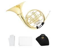KiBcsLic Corno Francese con Campana Svitabile Laccato Oro Corno Francese Smontabile Strumento Musicale per Spazio di Pratica Casa