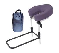 KiBcsLic Cuscino di supporto per poggiatesta e poggiaviso, kit per massaggio domestico regolabile in altezza con borsa portaoggetti, recupero post-operatorio, Viola