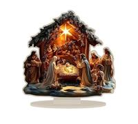 KiBcsLic Decorazione 2D per La Nascita di Gesù, Decorazione Da Tavolo, Cartello Del Presepe per Uso Interno