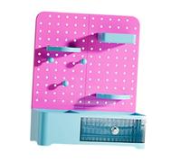 KiBcsLic Desk Organizer Portapenne con Cassetto Trasparente Organizer Da Scrivania Modulari Contenitore Accessori in PP Pegboard Adatto per Studenti in, Rosa Ciano