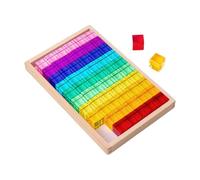 KiBcsLic di Blocchi Da Costruzione Acrilici Cubi Trasparenti Impilabili Gioco Educativo per Percezione Visiva Scatola Porta Blocchi in Legno Adatto, 60 Pezzi, Taglia unica bambino