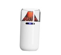 KiBcsLic Diffusore di Oli Essenziali Mini Umidificatore Lampada Da Notte Effetto Vulcano Atmosfera Rilassante Adatto per Camera Bambini Soggiorno Studio Uffici, bianco