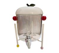 KiBcsLic Dispenser per Bevande Caraffa per Tè Freddo Bollitore per Frigo Contenitore con Erogatore Da 2.5L E Supporto in Ferro Adatto per Eventi E Riunioni Al, C