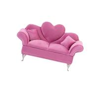 KiBcsLic Divano per Casa delle Bambole in 1/6, Portagioie per Ragazze E Donne, Mobile in Miniatura Elegante per Bambola da 12 Pollici, Rosa Rosa