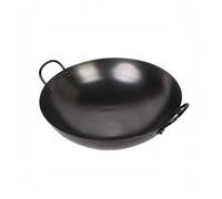 KiBcsLic Doppia Maniglia Wok Padella Pentola Casseruola con Coperchio Forma Arrotondata Profondo con Manici a Anello E Coperchio per Saltare Cuocere a Fuoco, 55CM