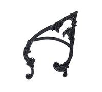 KiBcsLic Ear Cuff Clip Orecchino Costume Elf Donna Creative Retro Hollow in Lega di Zinco Clippabile Fatto a Mano Adatto per Feste Natale Cosplay Halloween, Nero a Destra