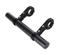 KiBcsLic Estensore Manubrio Bici Supporto Doppio Asta Estensione Staffa Porta Faretto Alluminio Leggero Facile Installazione Adatto per Mountain Bike E, Nero