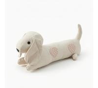 KiBcsLic Fermaporta a Forma di Cane Morbido Fermaporta Peluche Imbottito Paraspifferi per Camera da Letto, Soggiorno, Ingresso, Rosa, Cane Bassotto Con Cuori Rosa
