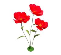 KiBcsLic Fiore Artificiale Allestimento per Matrimoni Scenografia per Vetrine Composizione per Eventi Decorazione Sfondo in Alluminio Adatto per, Rosso