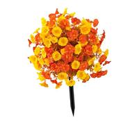 KiBcsLic Fiori Finti per Esterni, picchetti riutilizzabili Adatti a vialetti e Cortili, Giallo Arancio