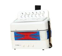 KiBcsLic Fisarmonica per Bambini Strumento Musicale a Soffietto Mini Fisarmonica a Bottoni con Sette Tasti in PP Adatta per L'Apprendimento Precoce, Bianco