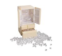 KiBcsLic Frigorifero Congelatore in 1/12, Mini Congelatore, Mobili per Case delle Bambole, Mini Frigorifero, Elettrodomestico Fai da Te, Albicocca