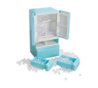 KiBcsLic Frigorifero Congelatore in 1/12, Mini Congelatore, Mobili per Case delle Bambole, Mini Frigorifero, Elettrodomestico Fai da Te, Blu