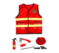 KiBcsLic Gilet da Pompiere per Bambini, Ideale per Feste, Eventi in Caserma dei, Divertente e Versatile, Perfetto per Costumi e celebrazioni, con Set di Giocattoli