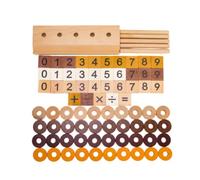 KiBcsLic Gioco di Calcolo con Anelli Coordinate Occhio-Mano Gioco Metodo Educativo in Legno Giocattolo Educativo con Numeri Impilabile per Bambini Piccoli