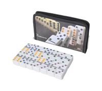 KiBcsLic Gioco di Double Six da 28 Pezzi con Sacchetto Organizer, Ideale Come o Gioco da Tavolo con Numeri per Ragazzi e Ragazze, Nero