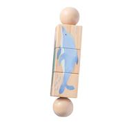 KiBcsLic Gioco di Rotazione in Legno, Gioco di Coordinazione Occhio-Mano, Blocchi da Costruzione Educativi in Legno per Bambini E Bambine, Puzzle Game, Stile B