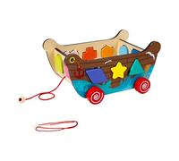 KiBcsLic Gioco di Smistamento Delle Forme, Gioco di Abbinamento, Allenamento Delle Capacità Motorie Fini, Carrello Interattivo Da Tirare con Perline Da, con La Geometria, Taglia unica bambino