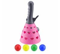 KiBcsLic Gioco Proiettile Bambini Lanciatore a Coppa Manuale con Grilletto Cesta di Cattura E Palline in Plastica Azione Lancia E Prendi Adatto per Attività Motorie Cortile Animazione per Feste, Rosa