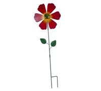 KiBcsLic Girandola a Palo da Prato Scultura Mobile Decorazione Primaverile Ornamento a Ferro Robusto per Un Tocco Elegante Adatto a Giardini Cor, Rosso