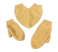 KiBcsLic Guanti per Coppie per Tenersi per Mano Set di Muffole Invernali Lavorate a Maglia con Design Unico E Caldo Adatto per Passeggiate Romantiche E Sport, Giallo