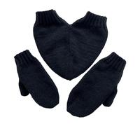 KiBcsLic Guanti per Coppie per Tenersi per Mano Set di Muffole Invernali Lavorate a Maglia con Design Unico E Caldo Adatto per Passeggiate Romantiche E Sport, Nero