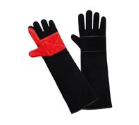 KiBcsLic Guanti Protettivi Guanti Resistenti Ai Guanti Da Prendere Cani Gatti Rettili Guanti Da Pulizia Animali in Pelle PU Imbottita per Proteggere Da G, 45 Cm