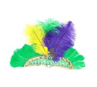 KiBcsLic Halloween Headpieces Copricapo Piumato per Accessori Costume Festa Design Decorativo Comfort E Leggerezza Adatto per Uomini Donne Cosplay Ruolo Party, Giallo Verde Viola