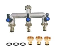 KiBcsLic Hose Splitter Connettore Rubinetto Doppio Uscita Ottone Resistente Impugnatura Comoda Installazione Semplice Adatto per Irrigazione Giardino Prato Amb, Nero Blu