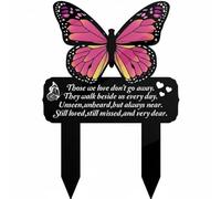 KiBcsLic Iron Grave Marker Lapide Funeraria, Stile 9 Farfalla Nera Con Testo Commemorativo "Those We Love Don T Go Away"
