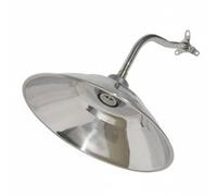 KiBcsLic Lampada da Esterno Testa Lampione, 36 Cm, Braccio Curvo In Acciaio Inossidabile Da 45 Cm Con Cappa In Acciaio Inossidabile Da 36 Cm