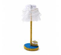 KiBcsLic Lampada da Terra in Miniatura Compatta Mini Lampada con Paralume in Pizzo Decorativo per Collezionisti, Bambini, Diorama, Modellismo