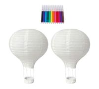 KiBcsLic Lanterna di Carta a Forma di Mongolfiera Non Finita da 2 Pezzi per Regalo di Fidanzamento