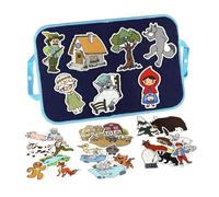 KiBcsLic Lavagna in Feltro per Storie, Portatile, Educativa, Set Da Gioco per L'asilo Nido, Sensoriale per Bambini Da Anni, Giocattolo Da, piccolo cappello rosso, Taglia unica