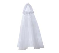 KiBcsLic Mantello per Halloween, Mantello in Tulle per Festival E Spettacoli, Bianco 120cm