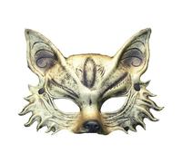 KiBcsLic Maschera Animale Halloween Mascherina metà Faccia Accessorio Carnevale Durevole per Adulti Ideale per Feste Decorazioni Regali, Oro