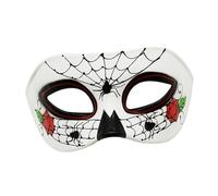 KiBcsLic Maschere da Festa in Maschera per Ballo di fine Anno, martedì Grasso, Halloween, Carnevale, Vacanze, Bianco, 17x10 Cm