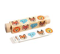 KiBcsLic Matching Block Puzzles Set di Cubi in Legno Puzzle Rotanti Gioco Interattivo Carte Educative Sviluppo Intellettivo Adatto per Apprendimento attività R, Animali