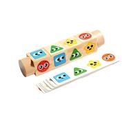 KiBcsLic Matching Block Puzzles Set di Cubi in Legno Puzzle Rotanti Gioco Interattivo Carte Educative Sviluppo Intellettivo Adatto per Apprendimento attività R, Espressioni
