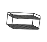 KiBcsLic Mensola Galleggiante Mensola Parete Metallo Porta Router Forata Multifunzione Pratica Montaggio Senza Trapano Struttura Doppio Livello Adatta per Came, 30x26x13cm