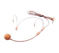 KiBcsLic Microfono Ad Archetto Da Testa Auricolare Professionale E Confortevole con Doppio Gancio Regolabile E Spina Da 3.5mm Adatto per Cantanti E S, Marrone